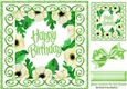 cream/green painted flower frame with bow and scroll 8X8