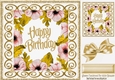 pink blush/gold painted flower frame with bow and scroll 8X8