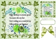 roses in ornate scroll frame with green bow & verse 8x8