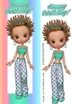 Trendy girl in turq gingham tall DL