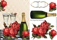 pretty red roses with champagne A5