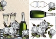 pretty silver roses with champagne A5