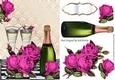pretty cerise roses with champagne A5