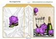 pretty purple roses with champagne A5 folded book
