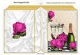 pretty cerise roses with champagne A5 folded book