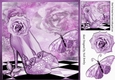 Pretty lilac sparkle shoes with roses & butterflies 8x8