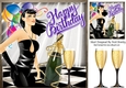 Party Girl with balloons and champagne 8x8