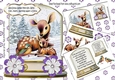 Cute baby deer with mum in snow globe with tree 8x8 Mini Kit (purple)