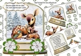 Cute baby deer with mum in snow globe with tree 8x8 Mini Kit (green)