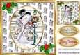 Jolly Snowman with holly 8x8