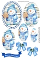 Cute snowman candy stripe frame oval pyramids