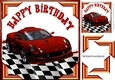 Red Sports Car with corners and check frame 8x8