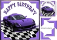 Purple Sports Car with corners and check frame 8x8