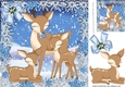 Lovely family of reindeers in the snow with bow 8x8