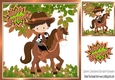 Cowboy riding his horse 8x8 (brown)