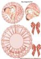Cute little baby girl on peach lace rocker