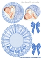 Cute little baby boy on blue lace rocker