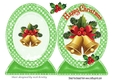 Lovely cut and fold of vintage christmas bells with holly