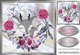 pretty deers with pink roses 8x8