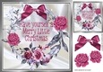 merry pink christmas with pink roses 8x8