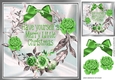 merry green christmas with roses  8x8