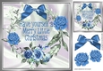 merry blue christmas with roses 8x8