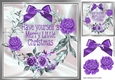 merry purple christmas with roses 8x8