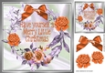 merry peach christmas with roses 8x8