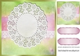 Pretty rainbow green with oval lace and border card front