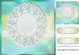 Pretty rainbow turq with oval lace and border card front