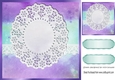 Pretty rainbow purple with oval lace and border card front