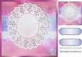 Pretty rainbow pink with oval lace and border card front