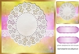 Pretty rainbow gold with oval lace and border card front