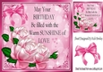 Pretty corner pink roses for you with bow 8x8