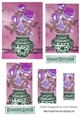 pretty chinese vase with flowers with pyramids (purple)