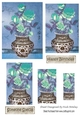 pretty chinese vase with flowers with pyramids (blue)