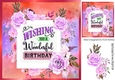 birthday wishes for you, adorned with lilac roses 8x8