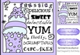 purple iced cupcake for your BIRTHDAY 8x8