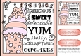 peach iced cupcake for your BIRTHDAY 8x8