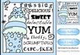 blue iced cupcake for your BIRTHDAY 8x8
