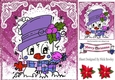 Lovely Chibi Snowman in purple hat in the snow 8x8