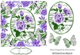 Pretty purple roses with topper and butterflies 5x5