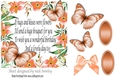 Pretty peach floral frame with butterflies and sentiment 5x5