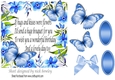 Pretty blue floral frame with butterflies and sentiment 5x5