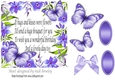 Pretty purple floral frame with butterflies and sentiment 5x5