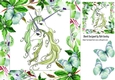 Lovely embracing unicorns in floral frame with turq butterflies 8x8