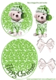 Lovely puppy ingreen, snow rocker with bows (green)