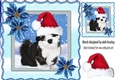 cute black and white puppy in santa hat 8x8