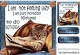 Lazy cat in armchair not motivated 8x8 (blue)