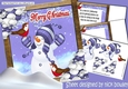 Cute snowman with friendly robins in the snow 8x8 Mini kit (purple)